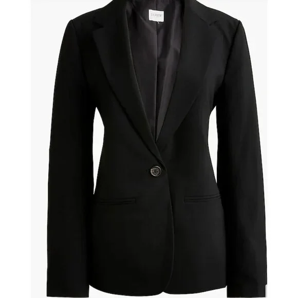 J.Crew $198 Womens One Button Blazer in Black Size 24 BO597 - Picture 1 of 8